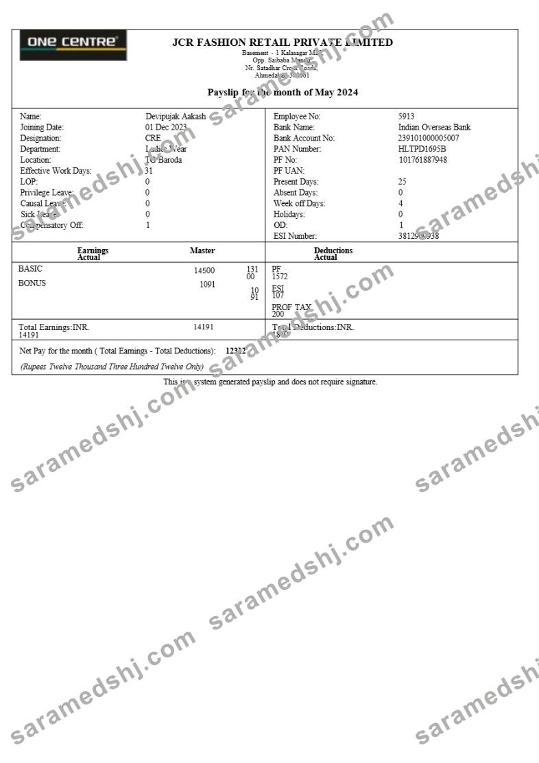 JCR Fashion Retail payslip template in Word and PDF formats.pdf, 1